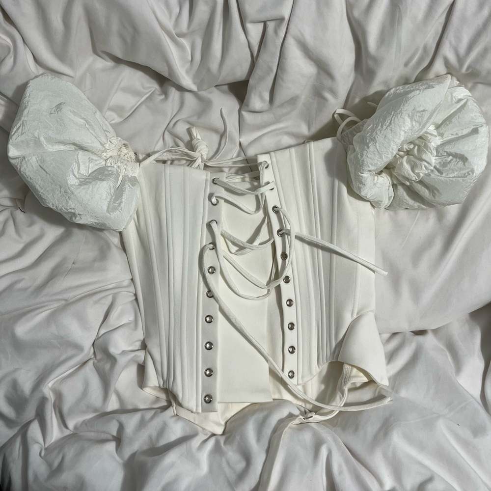 LSOUL Doux Fou Corset Top | White XS - Picture 3 of 5